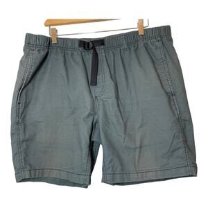 Eddie Bauer Mens Shorts XL Green Elastic Waist Belted